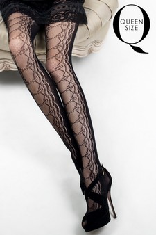 KILLER LEGS Decorative Bow Lace Up Lady's Fishnet Tights