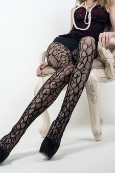 KILLER LEGS Women's Sheer Designed Fishnet Tights