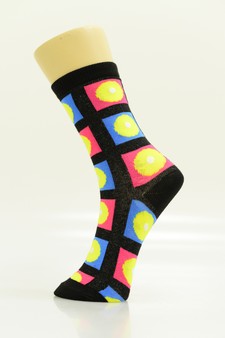 3 Single Pair Bundle Pack Lady's Novelty Crew Socks style 2