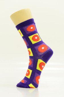 3 Single Pair Bundle Pack Lady's Novelty Crew Socks style 3