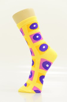 3 Single Pair Bundle Pack Lady's Novelty Crew Socks style 5