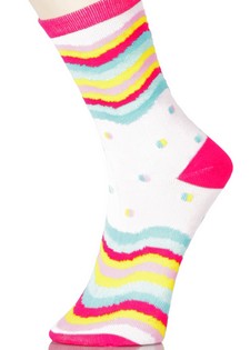 (323022) 3 Single Pair Bundle Pack Lady's Novelty Crew Socks