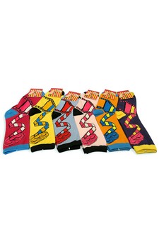 3 Single Pair Bundle Pack Lady's Novelty Crew Socks