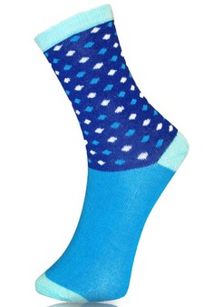 **NY ONLY**Novelty Diamond Color Block Print Crew Socks style 6