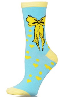 Novelty Bow Print Crew Socks style 2