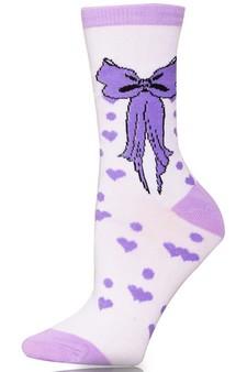 Novelty Bow Print Crew Socks style 4