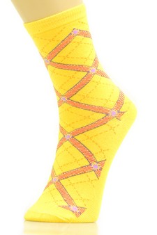 Lady's Novelty Crew Socks style 3