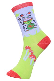 Lucky Cat Crew Socks style 3