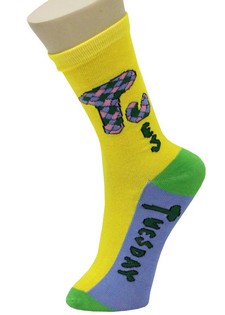 DAYS OF THE WEEK CREW CUT NOVELTY SOCKS style 4