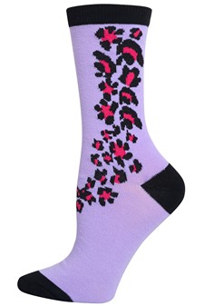 Cheetah, trail print. Crew socks. style 4