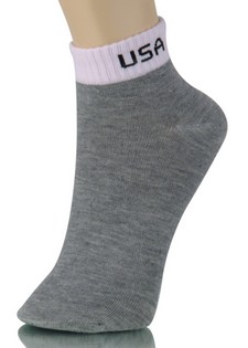 USA CONTRAST BANDING ANKLE CUT SOCKS style 3