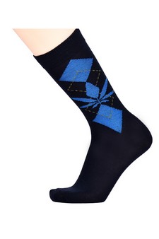 Men's Cotton Blended Marijuana Leaf  Print Dress Socks style 4