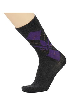 Men's Cotton Blended Marijuana Leaf  Print Dress Socks style 6