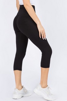 Women's High Rise Casual Capri Leggings (M/L only) style 2