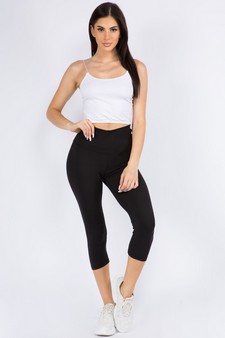Women's High Rise Casual Capri Leggings (M/L only) style 4