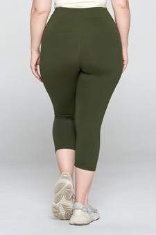 Women's High Rise Casual Capri Leggings style 4