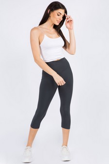 Women's High Rise Casual Capri Leggings style 4