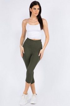 Women's High Rise Casual Capri Leggings style 4