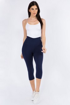 Women's High Rise Casual Capri Leggings style 4