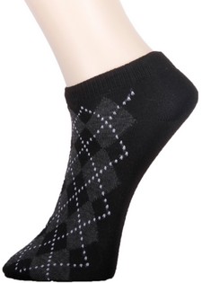 3 Pair Pack Mini Argyle Print Design Low Cut Design Spandex Socks style 3