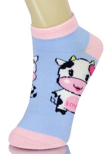 CARTOON COW LOVE LOW CUT SOCKS style 2