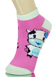 CARTOON COW LOVE LOW CUT SOCKS style 4