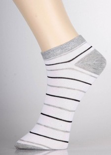 3 Pair Pack Classic Thin Stripes Low Cut Design Spandex Socks