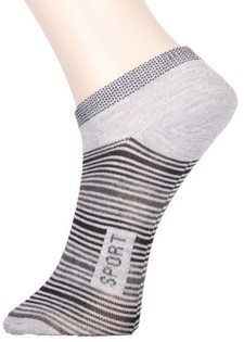 3 Pair Pack Sports Mini Athletic Stripes Low Cut Design Spandex Socks