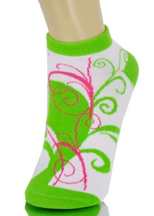 SWIRLING FLORALS LOW CUT SPANDEX SOCKS style 2