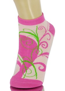 SWIRLING FLORALS LOW CUT SPANDEX SOCKS style 3