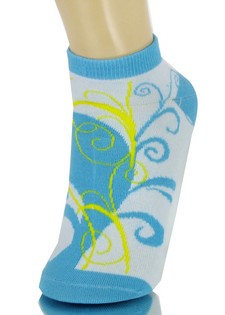 SWIRLING FLORALS LOW CUT SPANDEX SOCKS style 4