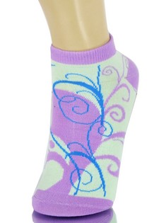 SWIRLING FLORALS LOW CUT SPANDEX SOCKS style 5