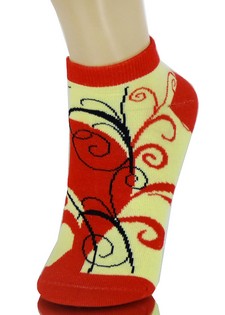 SWIRLING FLORALS LOW CUT SPANDEX SOCKS style 6