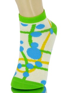 ABSTRACT LINES AND SPLOTCHES LOW CUT SOCKS