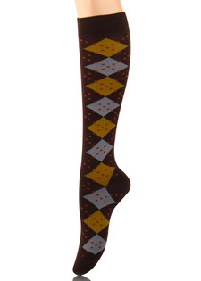 DOTTED ARGYLE KNEE HIGH SOCKS style 2