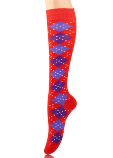 DOTTED ARGYLE KNEE HIGH SOCKS style 3