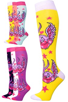 Sparrow Heart Print Knee-High Socks style 7