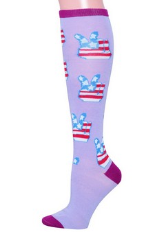 Flag Peace Sign Knee High Socks style 5