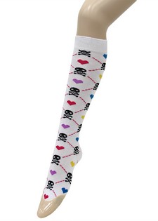 HEARTS AND SKULLS KNEE HIGH SOCKS style 5