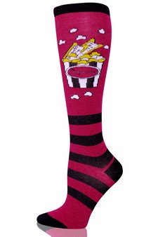 Popcorn Striped Print Knee High Socks style 5