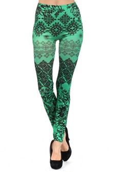 Lady's Bandana Frame Collage Printed Seamless Fashion Leggings style 3
