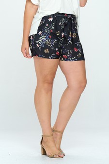 Women’s Heard it From the Vine Flower Print Shorts style 2