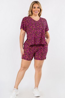 Women's Vivid Leopard Print Loungewear Shorts style 4