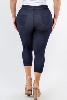 Women's 5 Pocket Soft Knit Skinny Capri Jeggings style 3