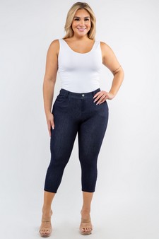 Women's 5 Pocket Soft Knit Skinny Capri Jeggings style 4