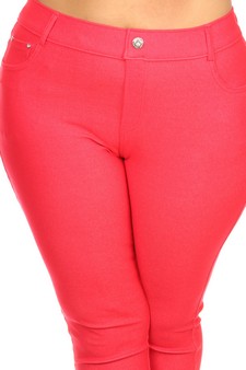 Women's Cotton-Blend 5-Pocket Skinny Capri Jeggings (XXXL only) style 4