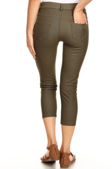 Women's Classic Solid Capri Jeggings (Large only) style 3