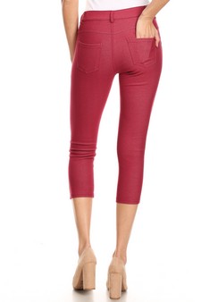 Women's Classic Solid Capri Jeggings (Large only) style 3