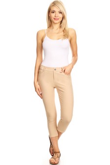 Women's Classic Solid Capri Jeggings (Large only) style 4