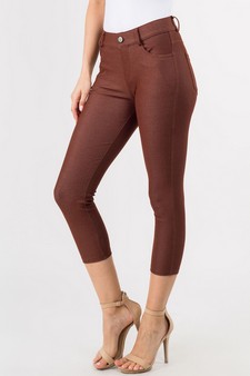 Women's Classic Solid Capri Jeggings (Large only) style 2